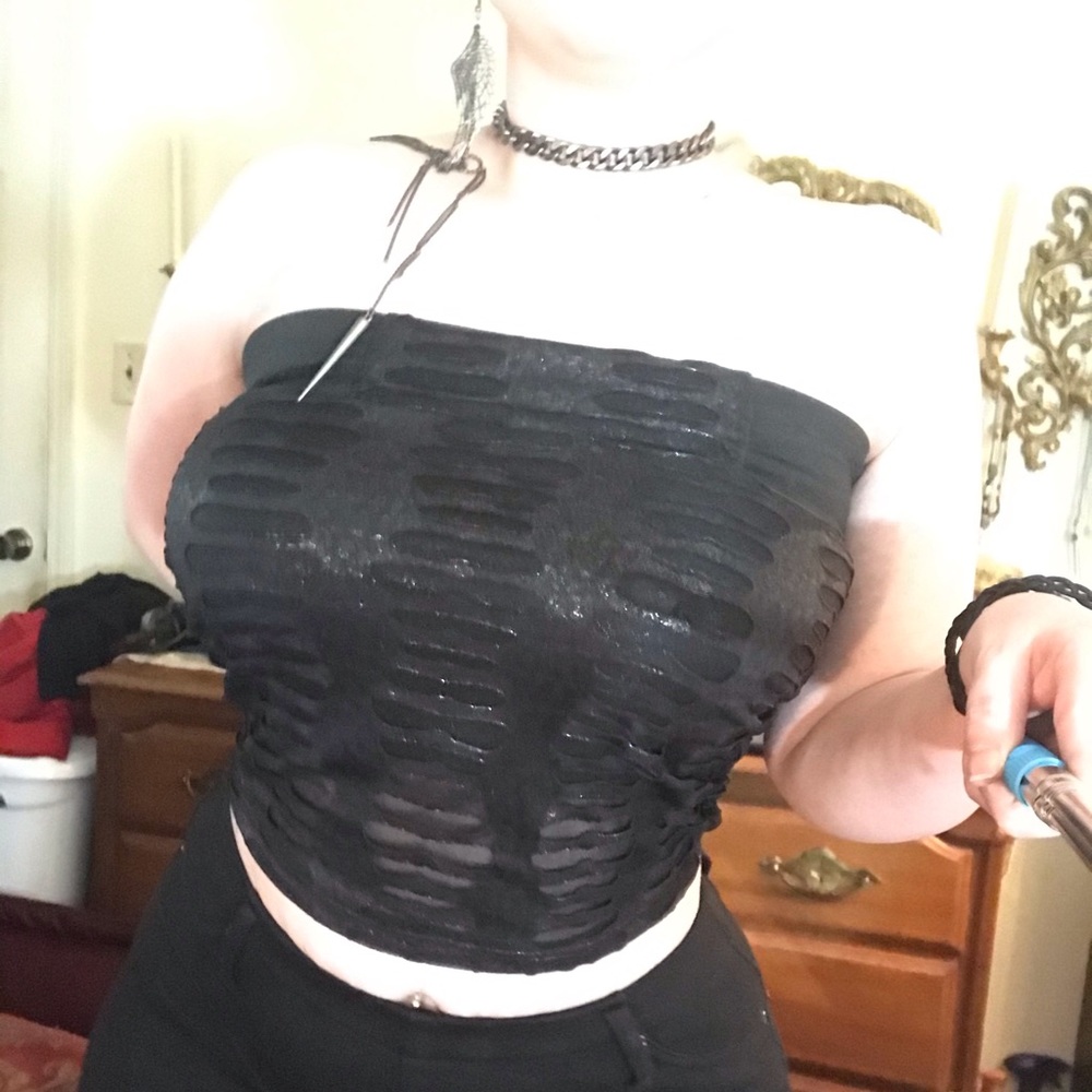 Sexy Industrial 90s Gothic Tube Top